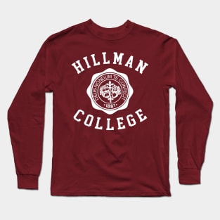 Hillman College Crest - White Imprint Long Sleeve T-Shirt